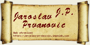 Jaroslav Prvanović vizit kartica